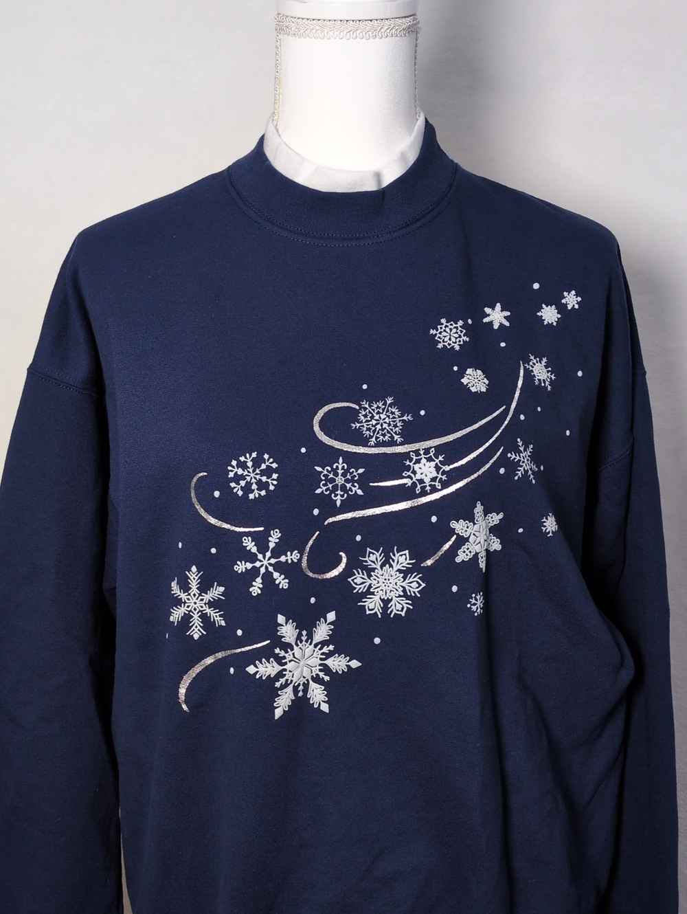 Vintage Hanes ComfortBlend Snowflake Double Collar Sweatshirt L